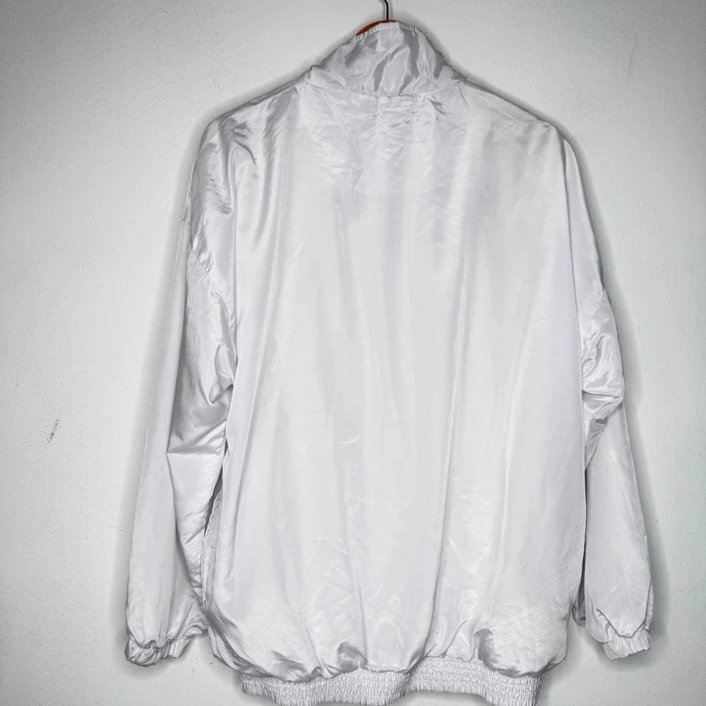 Nike Mens Medium Vintage Windbreaker Jacket White USA Swoosh 90s‎ Streetwear